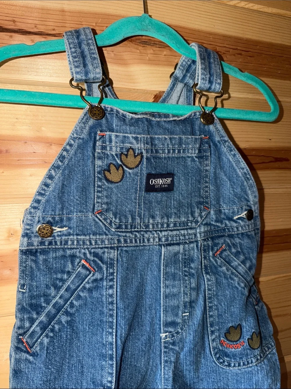 OshKosh B'gosh Classic Denim Overalls with Heart Patch Accents